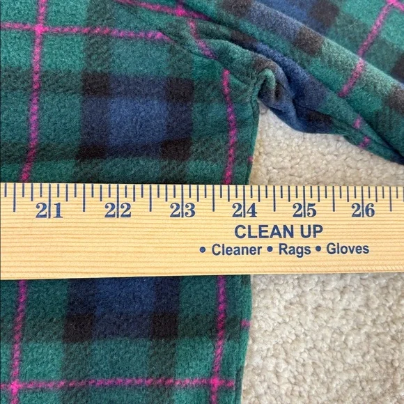 Ralph Lauren Black Label Crest Green Plaid Flannel Pajama Lounge Shirt Womens XL - Picture 9 of 12
